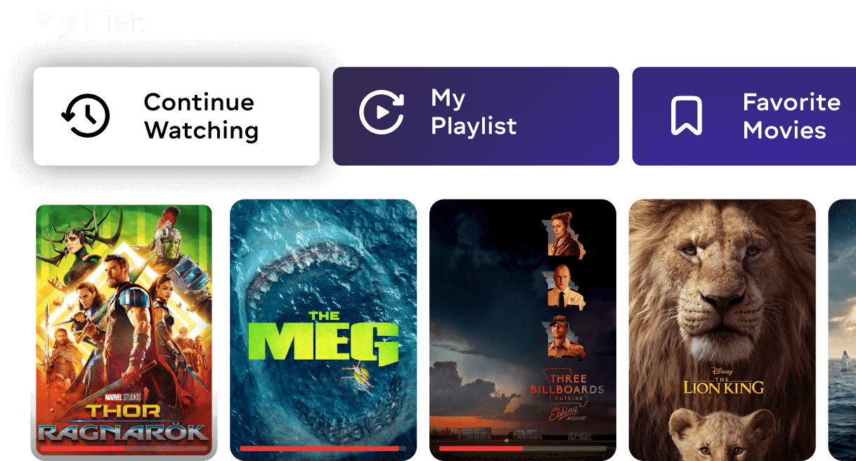 Viewing History and Favorite Movies Panel