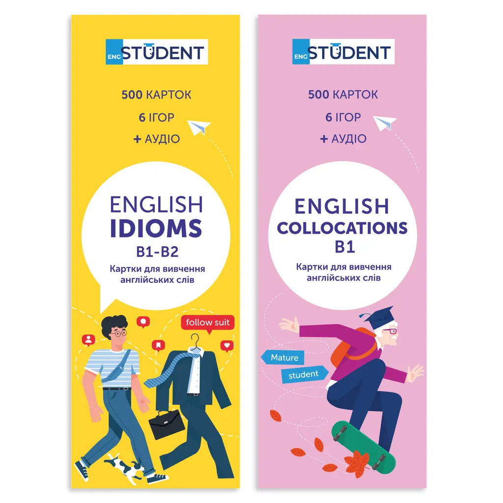 Обкладинка "Картки для вивчення англійської -  IDIOMS B1-B2 & COLLOCATION B1"