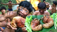 Ultimate Primitive Rainforest Adventure: Roast Pig Leg Recipe & Cooking Mastery by Primitive Boy