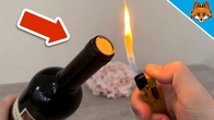 How to open a Wine Bottle with a Lighter(WITHOUT a Corkscrew)