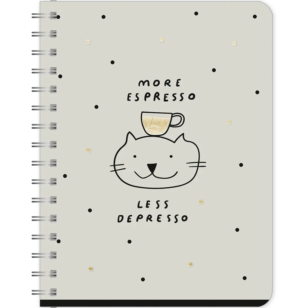 Обкладинка "Зошит для записів «More espresso, less depresso»"