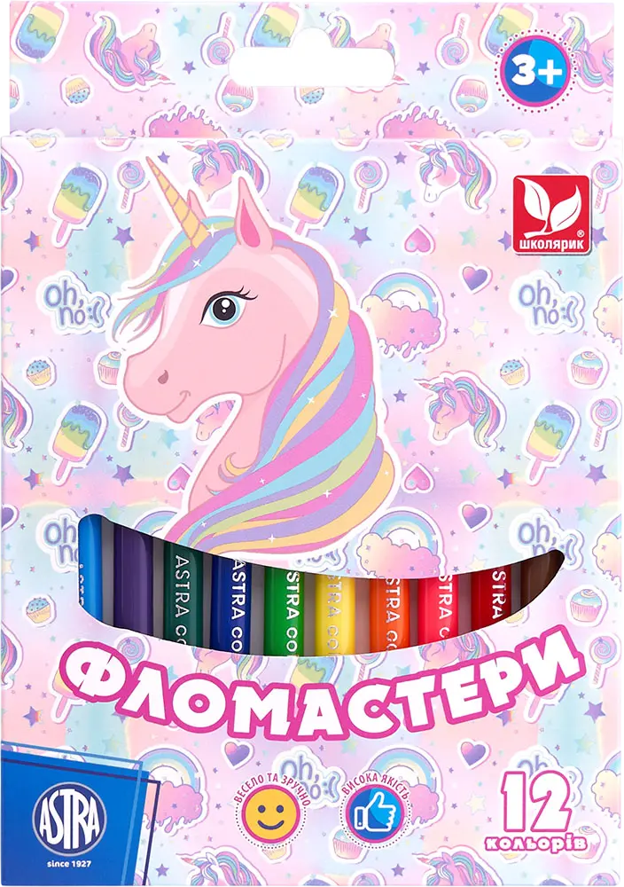 Обкладинка "Фломастери конічні 12 кольорів"