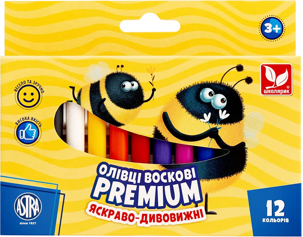 Обкладинка "Олівці воскові 12 кольорів"