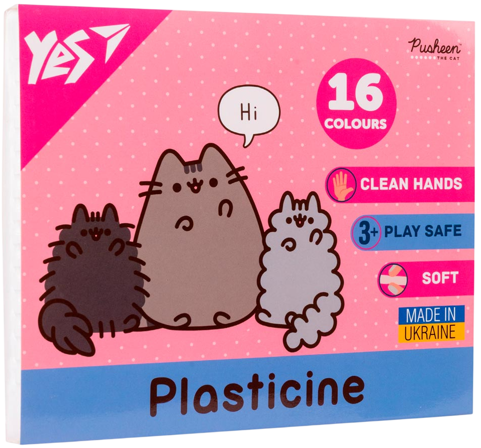 Пластилін Yes 16 кольорів Pusheen