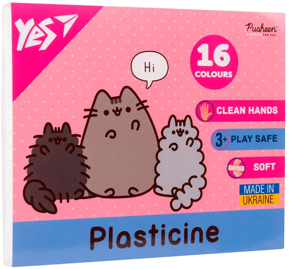 Пластилін Yes 16 кольорів Pusheen