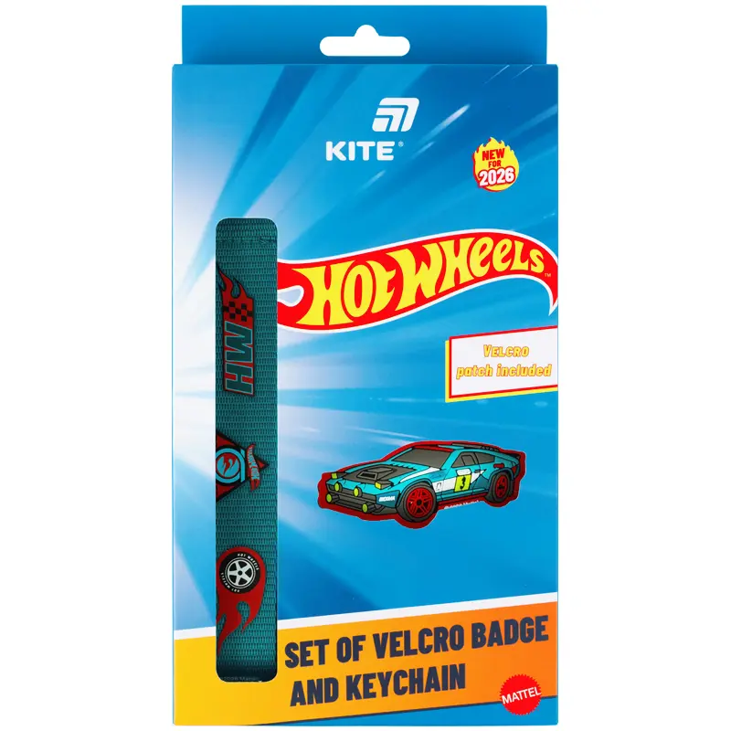 Набір бейдж на липучці та підвіска Kite Hot Wheels...