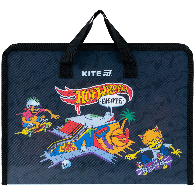 Папка-портфель на блискавці Kite Hot Wheels (1 відділення,...