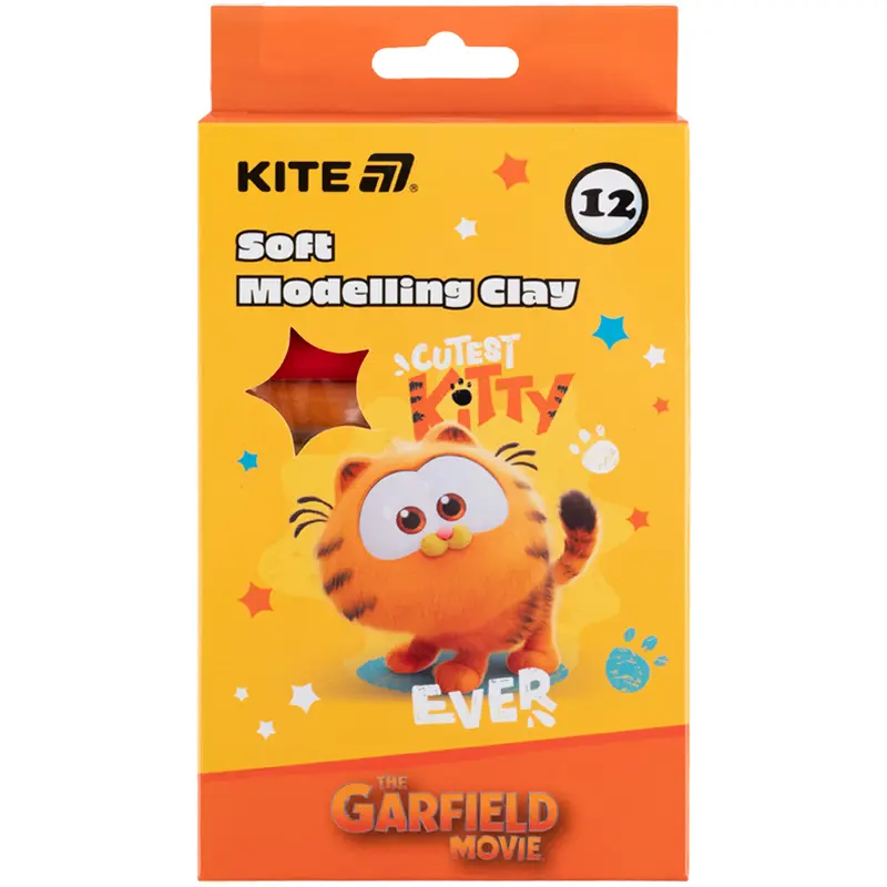 Пластилін восковий Kite Garfield (12 кольорів, 200 г)