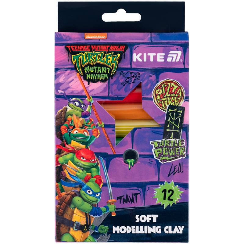 Пластилін восковий Kite Ninja Turtles (12 кольорів,...