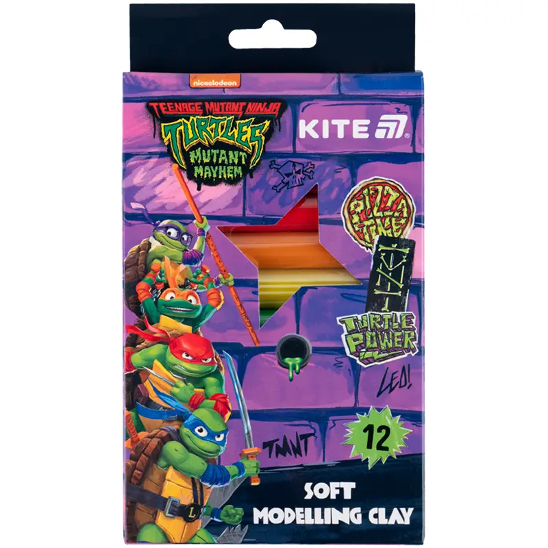 Пластилін восковий Kite Ninja Turtles (12 кольорів, 200 г)