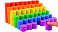 Satisfying Video | DIY How To Make Rainbow Cylinder Tower From Kinetic Sand Cutting ASMR -Color Fun
