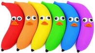 Satisfying Video | DIY How To Make Rainbow Bananas with Faces From Kinetic Sand Cutting ASMR