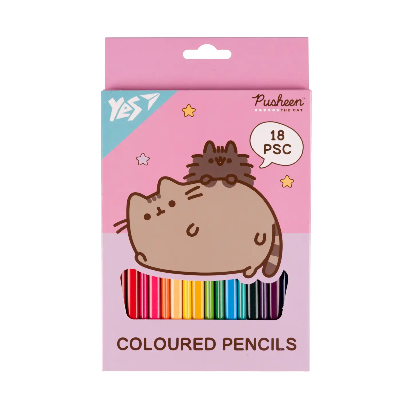 Олівці кольорові YES 18 кольорів Pusheen, рожевий