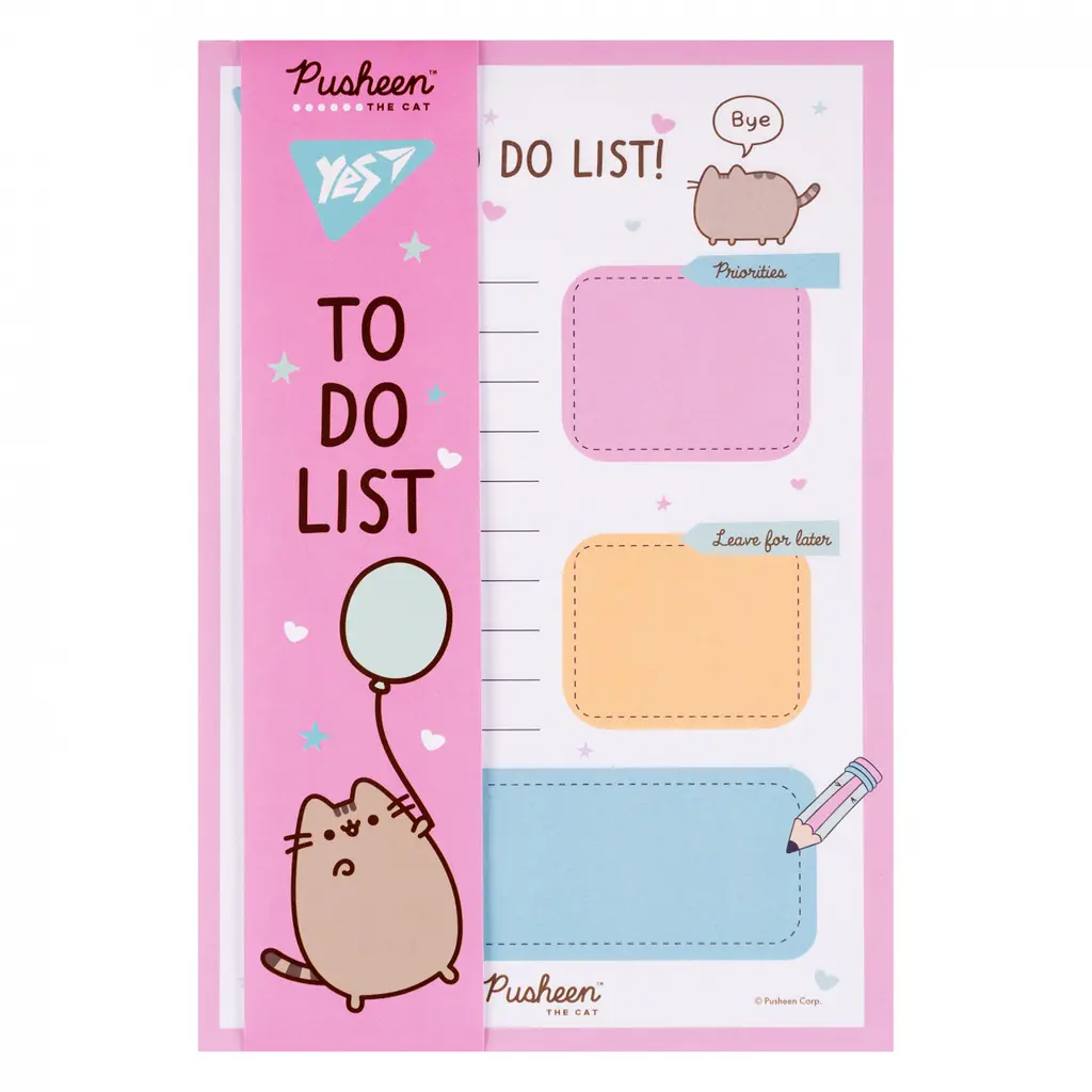 Обкладинка "Папір для нотаток на магніті YES To Do Pusheen"