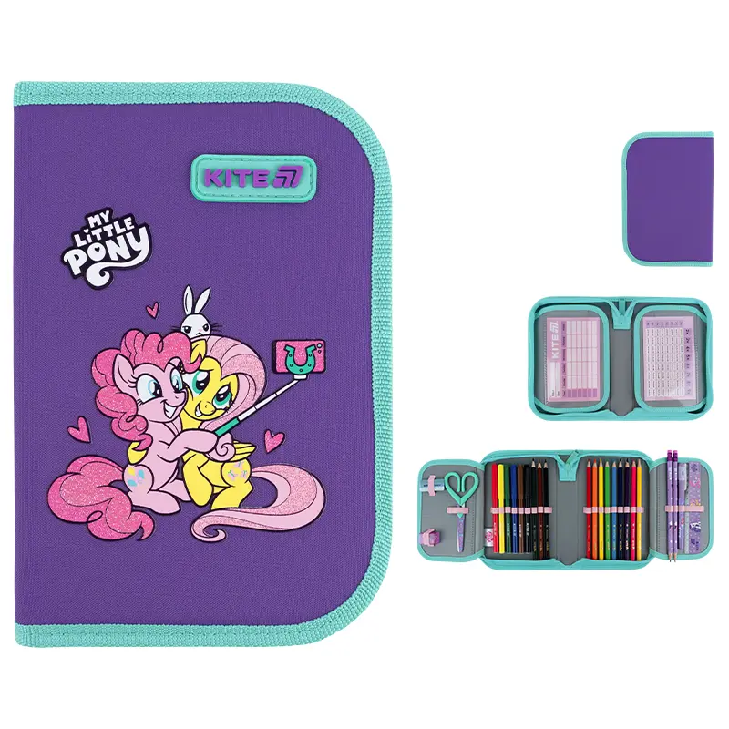 Пенал з наповненням Kite My Little Pony (1 відділення, 2 відвороти)