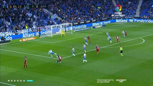 15-й тур. Еспаньйол — Осасуна 2:4. Огляд матчу