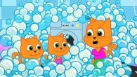 Cats Family in English - Soap Bubbles In The Bathroom Animation