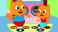 Cats Family in English - Dance to The Direction of the Dance Machine Cartoon for Kids