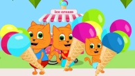 Cats Family in English - Large Rainbow Ice Cream Cartoon for Kids