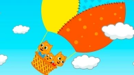 Cats Family in English - Hot Air Balloon Travel Cartoon for Kids