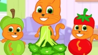 Cats Family in English - Vegetable Costumes Cats Cartoon for Kids