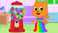 Cats Family in English - Gumball Machine Dress Cartoon for Kids