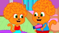 Cats Family en Français - Coiffure Avec Sèche-cheveux Dessin Animé 2020 en Français