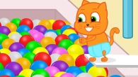 Cats Family en Français - Saut à la Piscine Avec Des Balles Vidéos Animés 2020 en Français