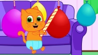 Cats Family en Français - Enfants jouant avec des ballons surprise Dessin Animé 2019 en Français